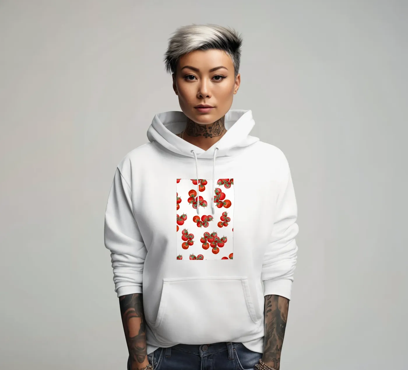 Tomatoes pattern hoodie by gulsengunel