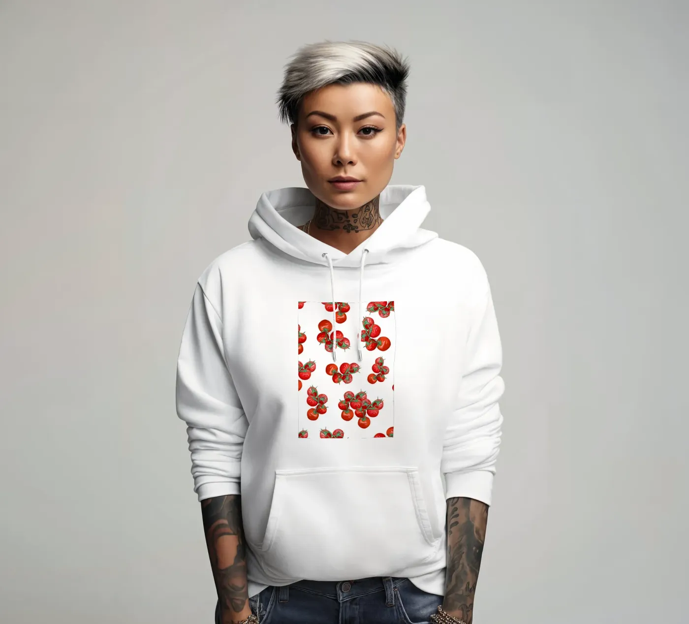 Tomatoes pattern hoodie by gulsengunel