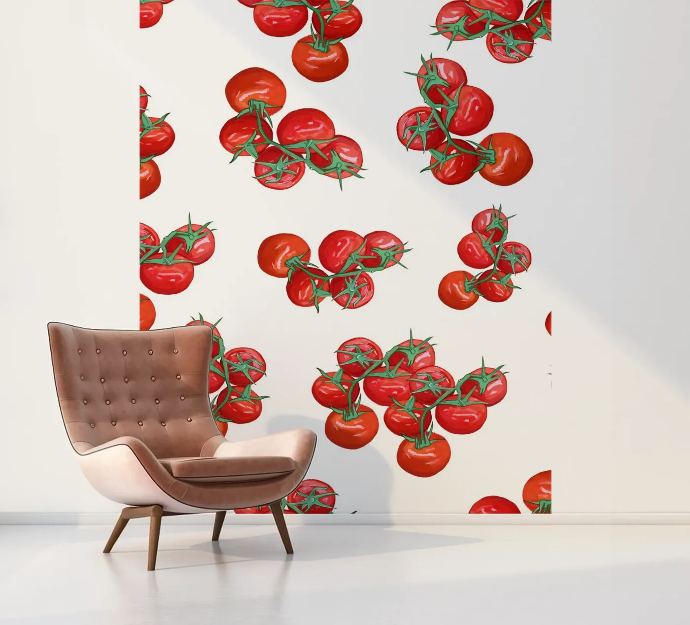 Tomatoes pattern fotobehang van gulsengunel