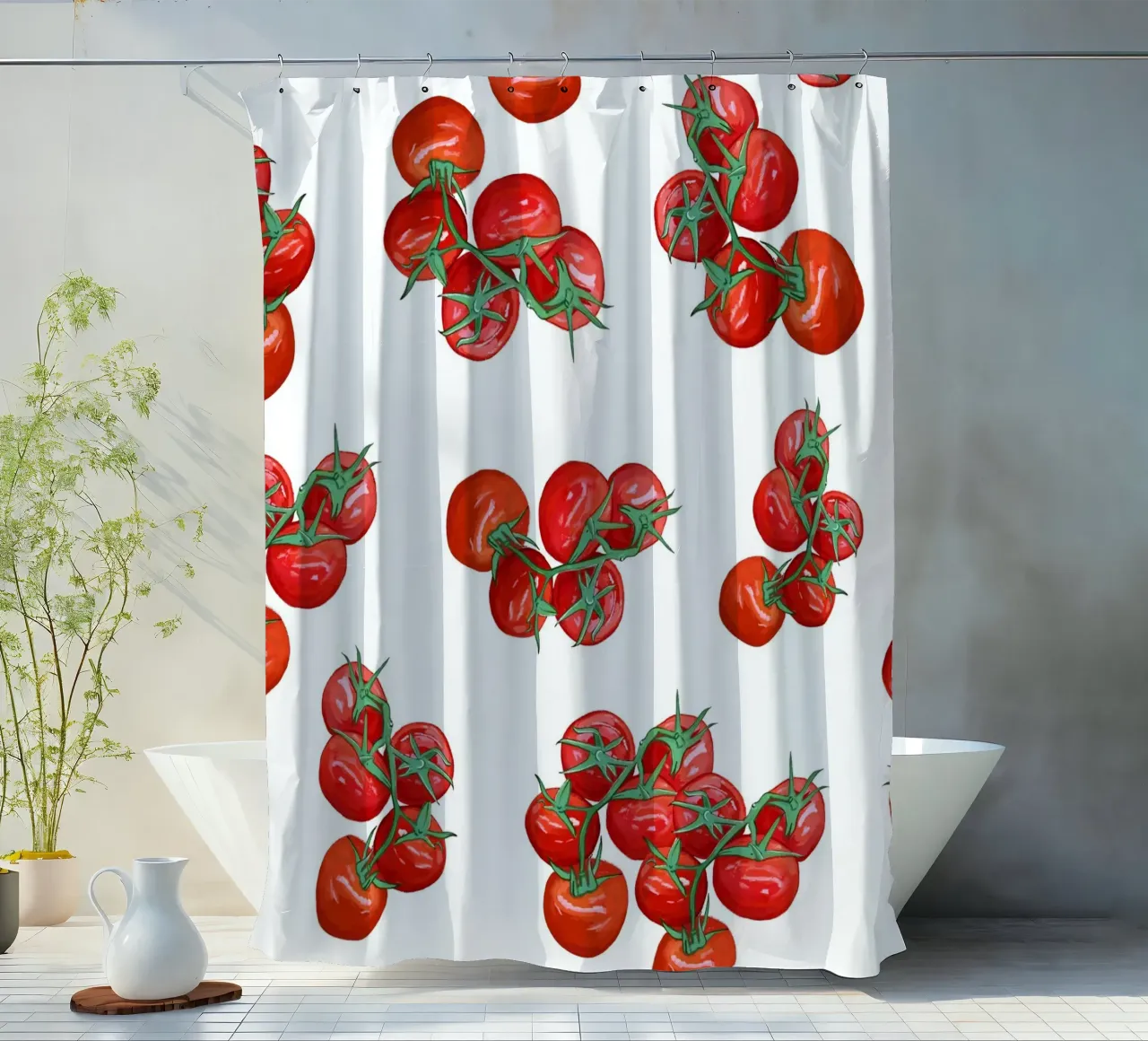 Tomatoes pattern Duschvorhang von gulsengunel