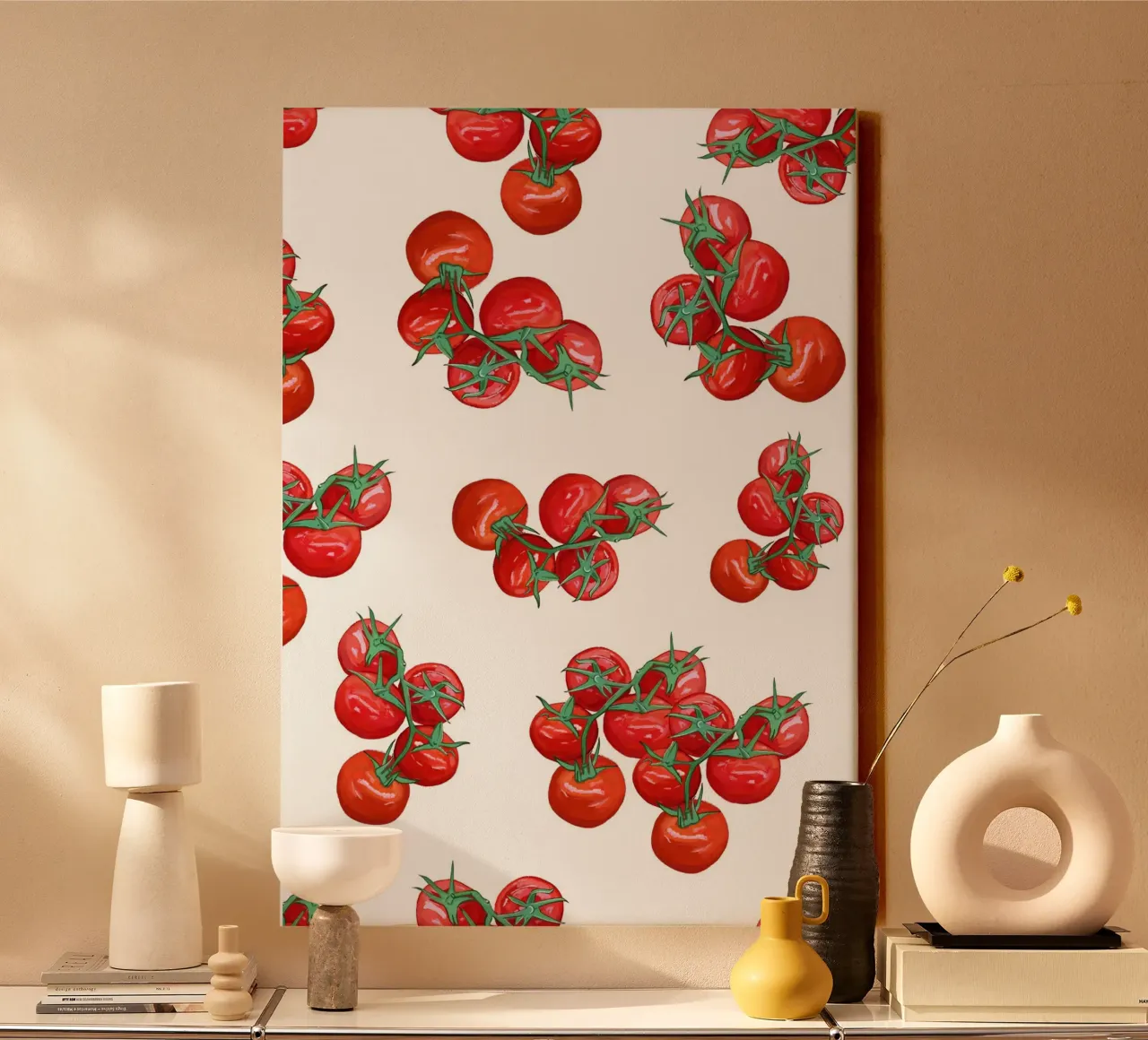 Tomatoes pattern canvas by gulsengunel