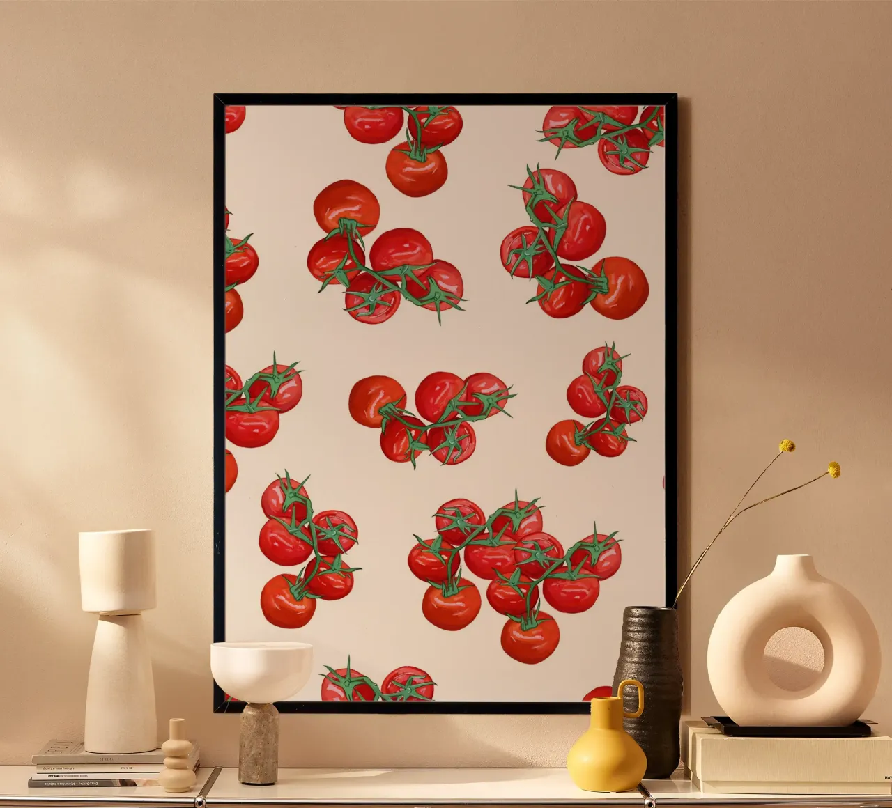 Tomatoes pattern poster by gulsengunel