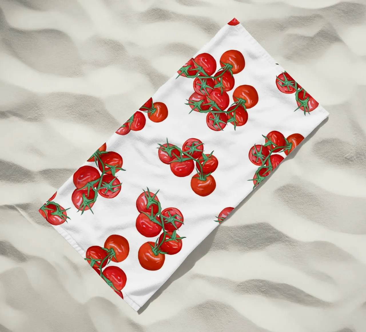 Tomatoes pattern beach towel by gulsengunel