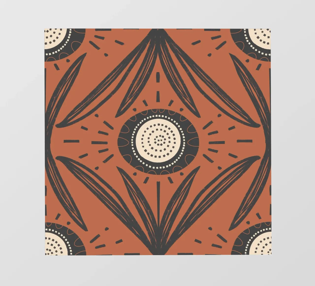 Folk Bloom Radiance - Carbone e terracotta pellicola backlit da susanacosta