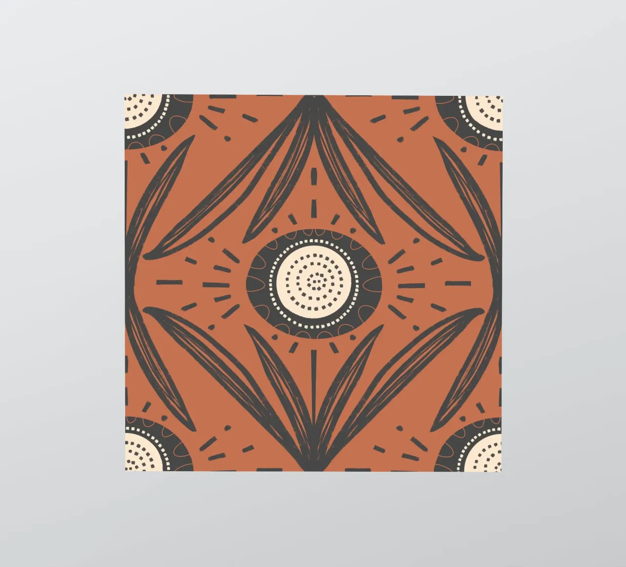 Folk Bloom Radiance – Charcoal & Terracotta sticker by susanacosta