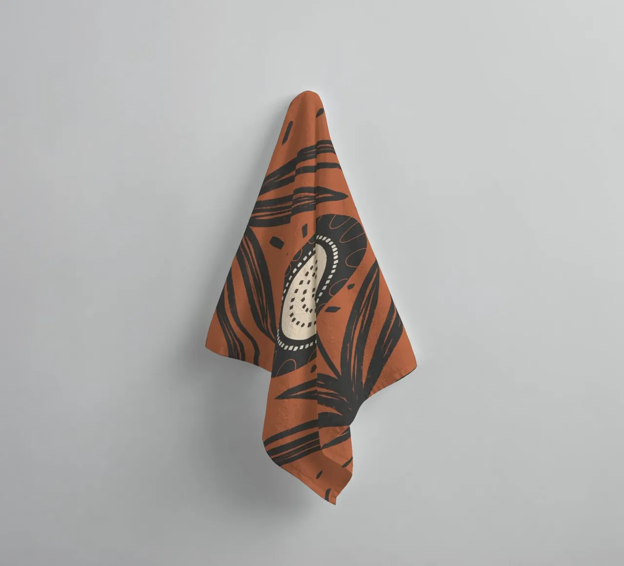 Folk Bloom Radiance - Carbone e terracotta asciugamano da bagno da susanacosta