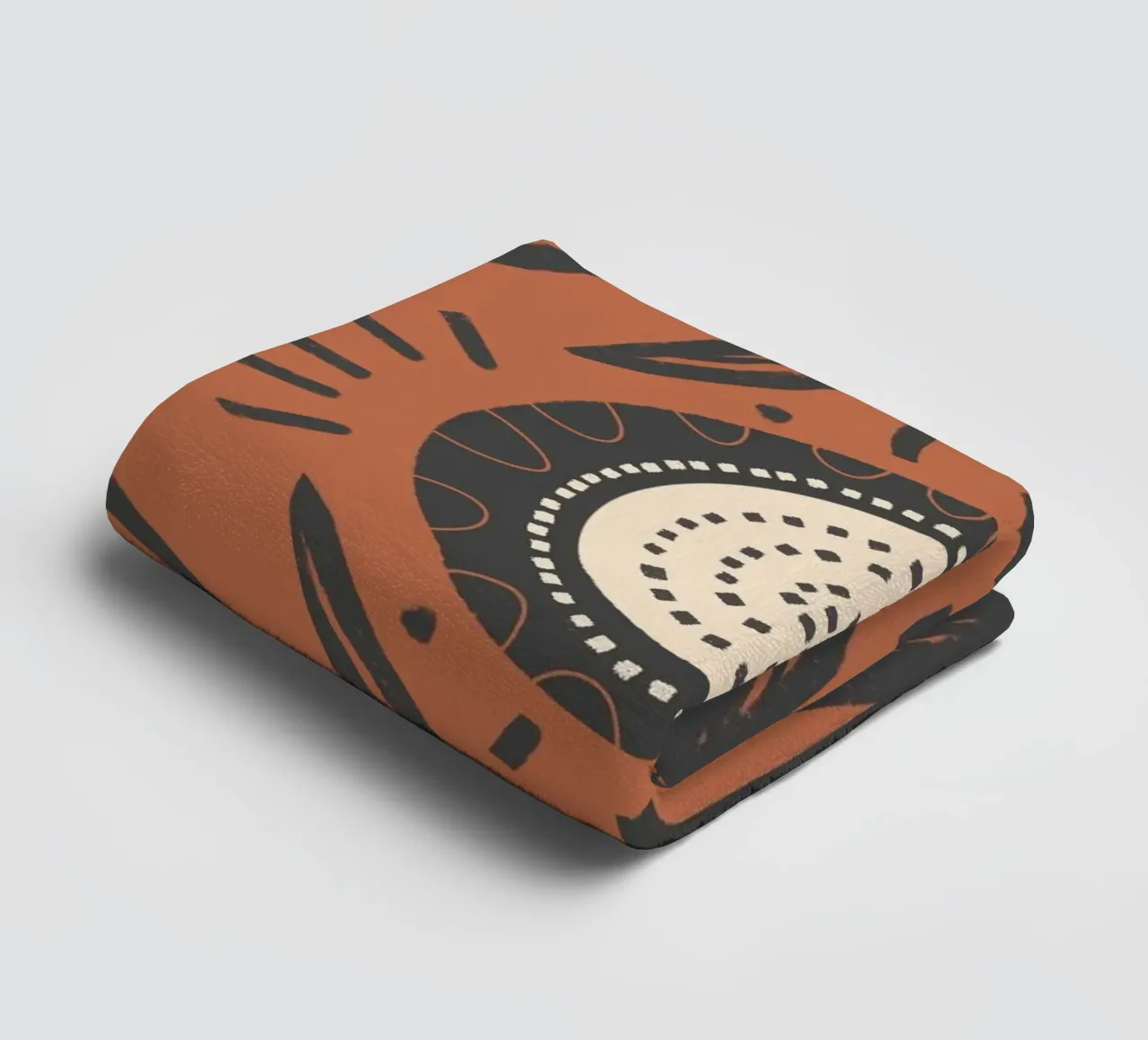 Folk Bloom Radiance - Carbone e terracotta asciugamano da bagno da susanacosta