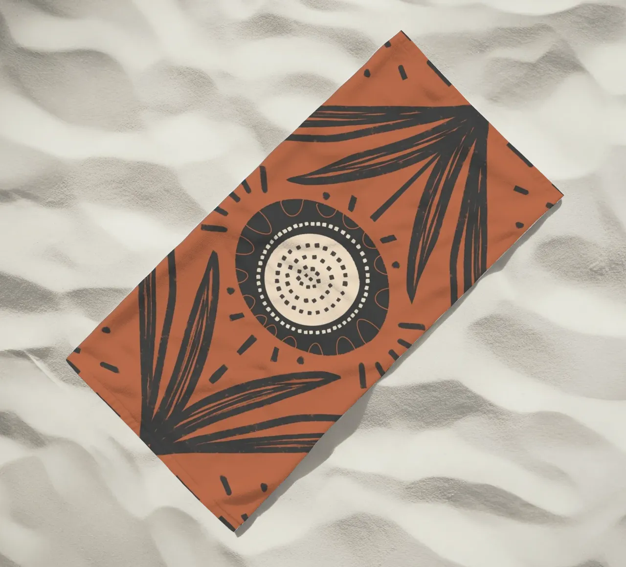 Folk Bloom Radiance - Carbone e terracotta telo mare da susanacosta
