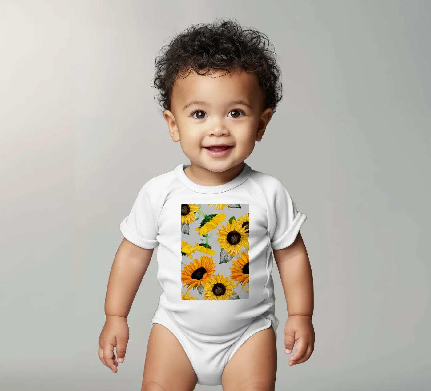 Sunflowers pattern body neonato maniche corte da gulsengunel
