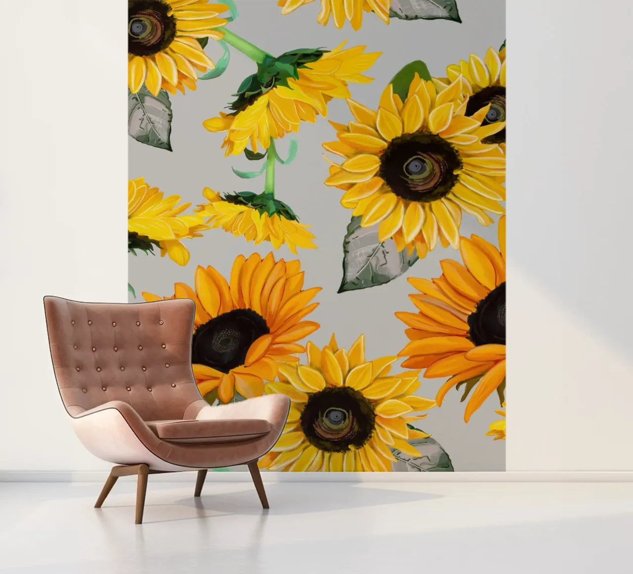 Zonnebloemen patroon fotobehang van gulsengunel