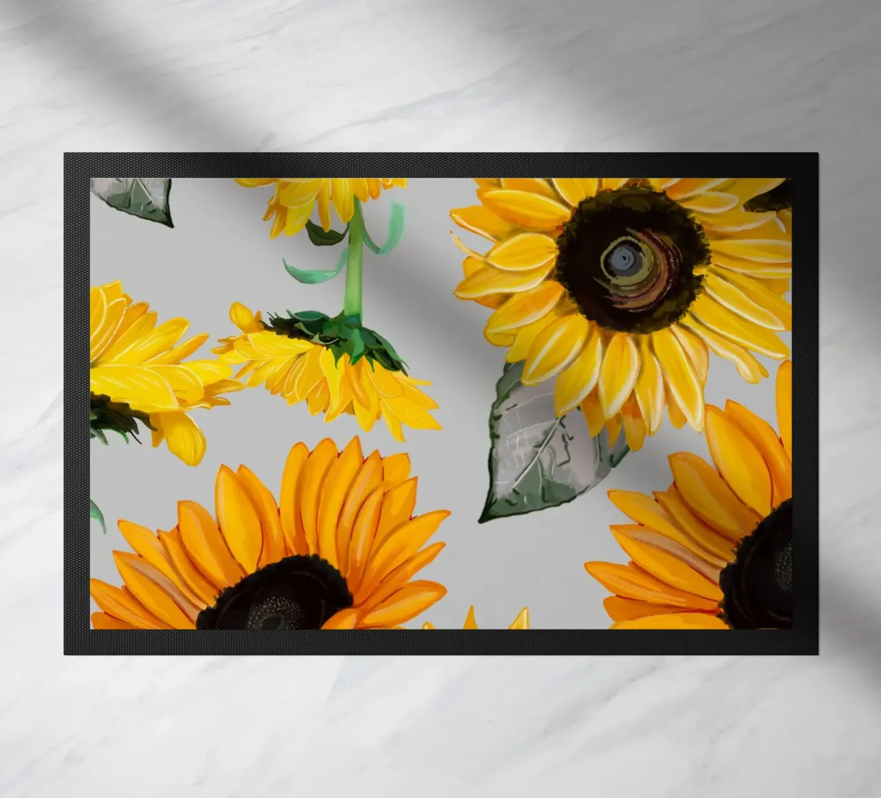 Sunflowers pattern doormat by gulsengunel
