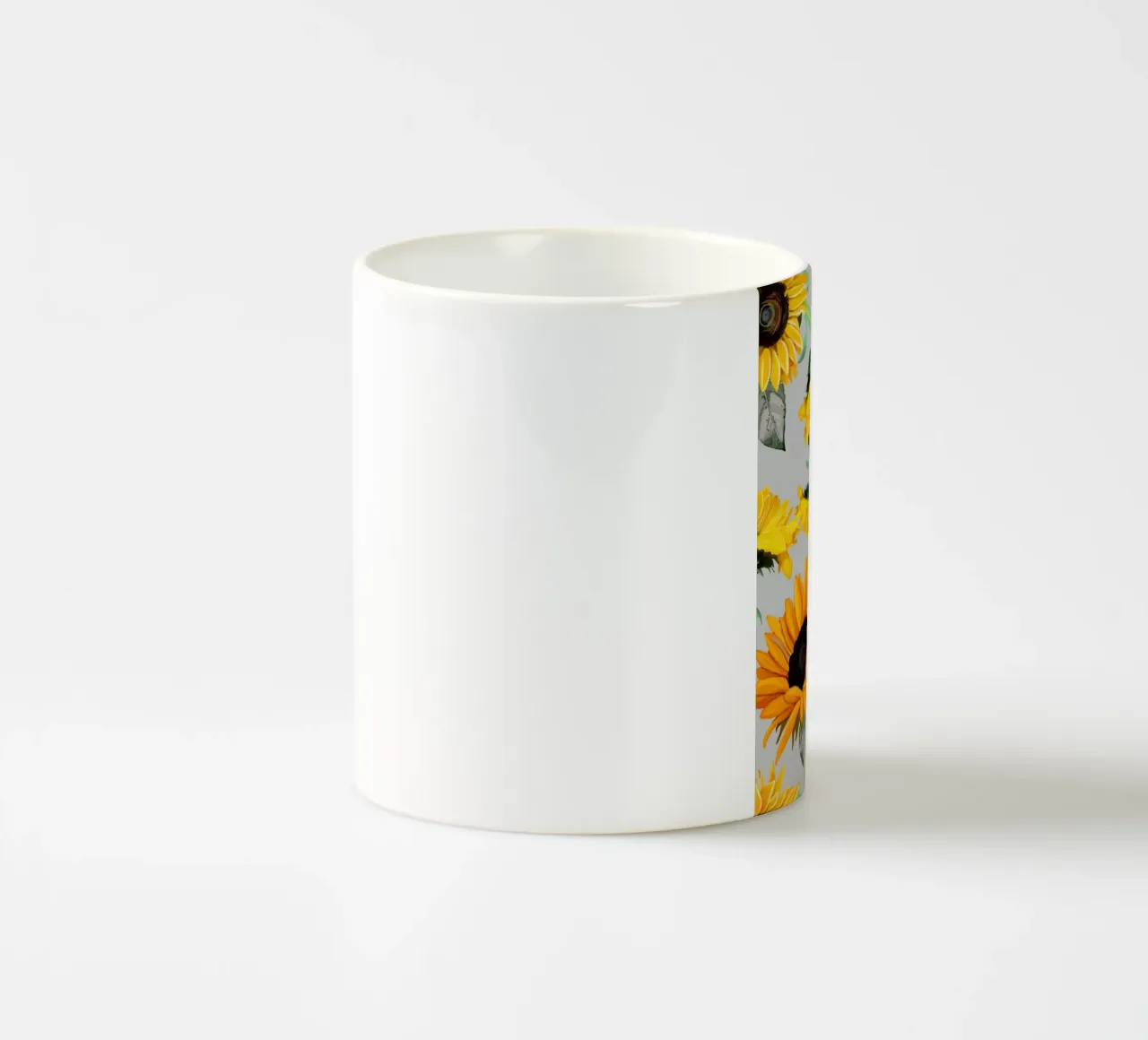 Sunflowers pattern ceramic mug by gulsengunel
