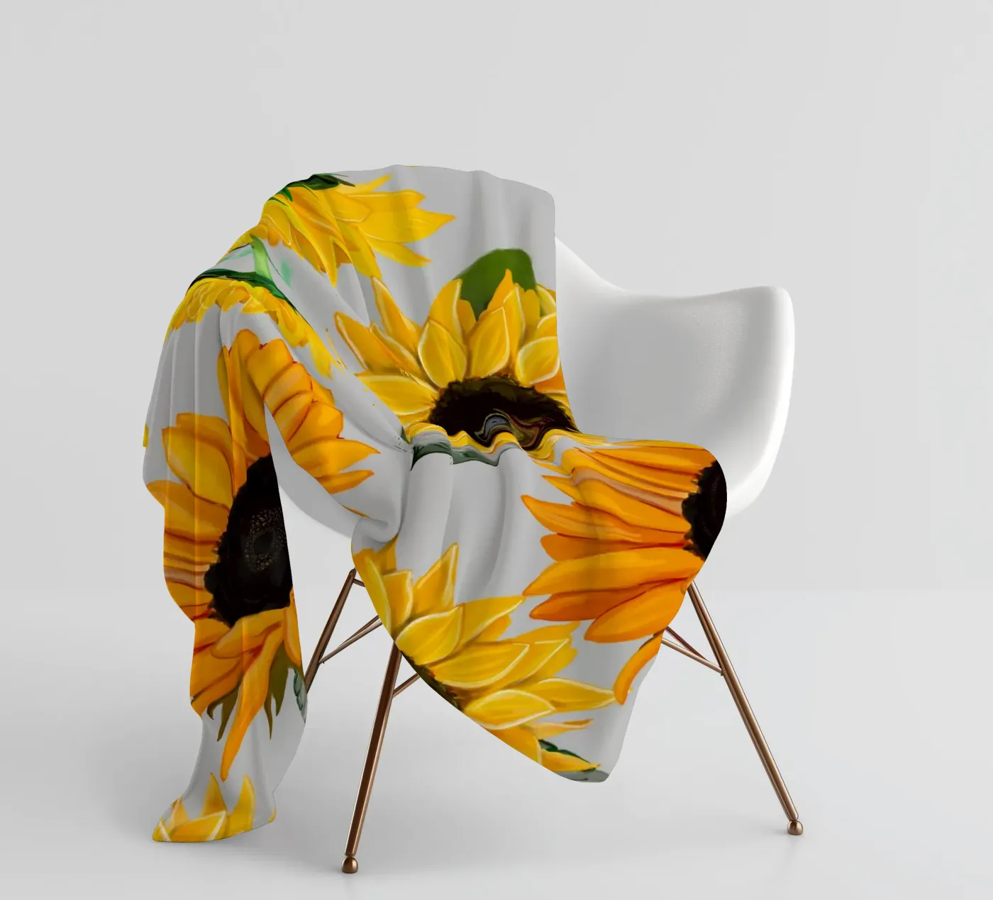 Motif de tournesols plaid polaire de gulsengunel