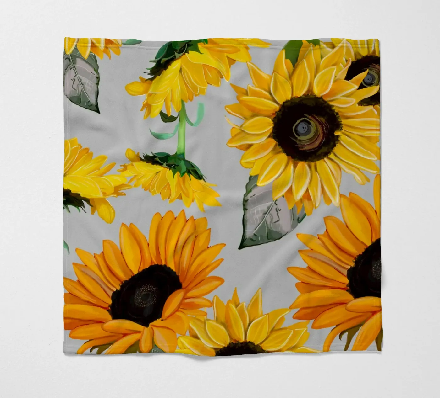 Motif de tournesols plaid polaire de gulsengunel
