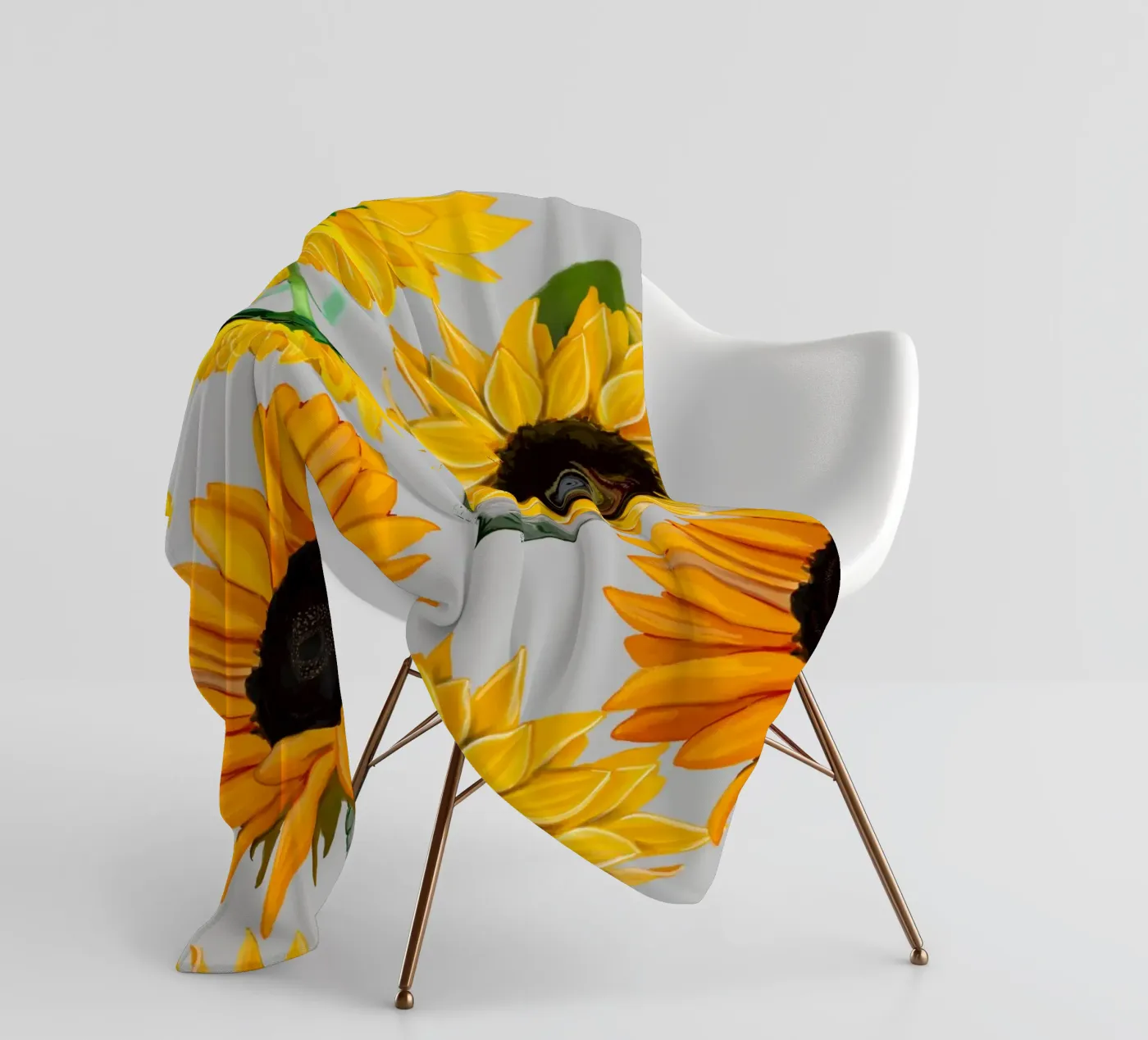 Motif de tournesols plaid polaire de gulsengunel