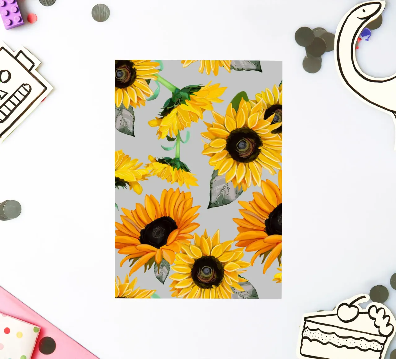 Sunflowers pattern sticker by gulsengunel
