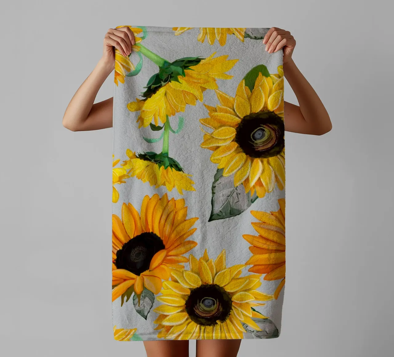Sunflowers pattern towel by gulsengunel