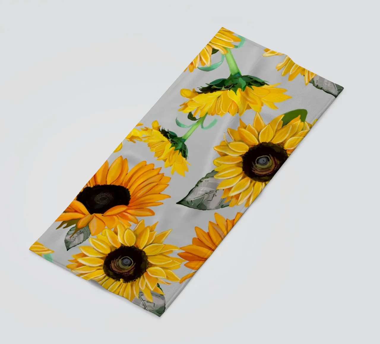 Sunflowers pattern beach towel by gulsengunel