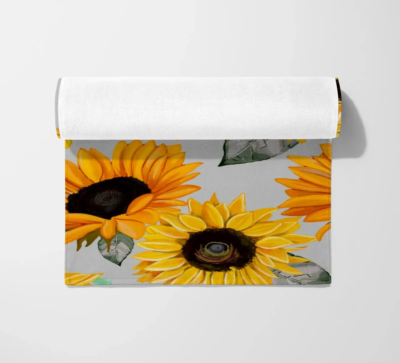 Sunflowers pattern beach towel by gulsengunel