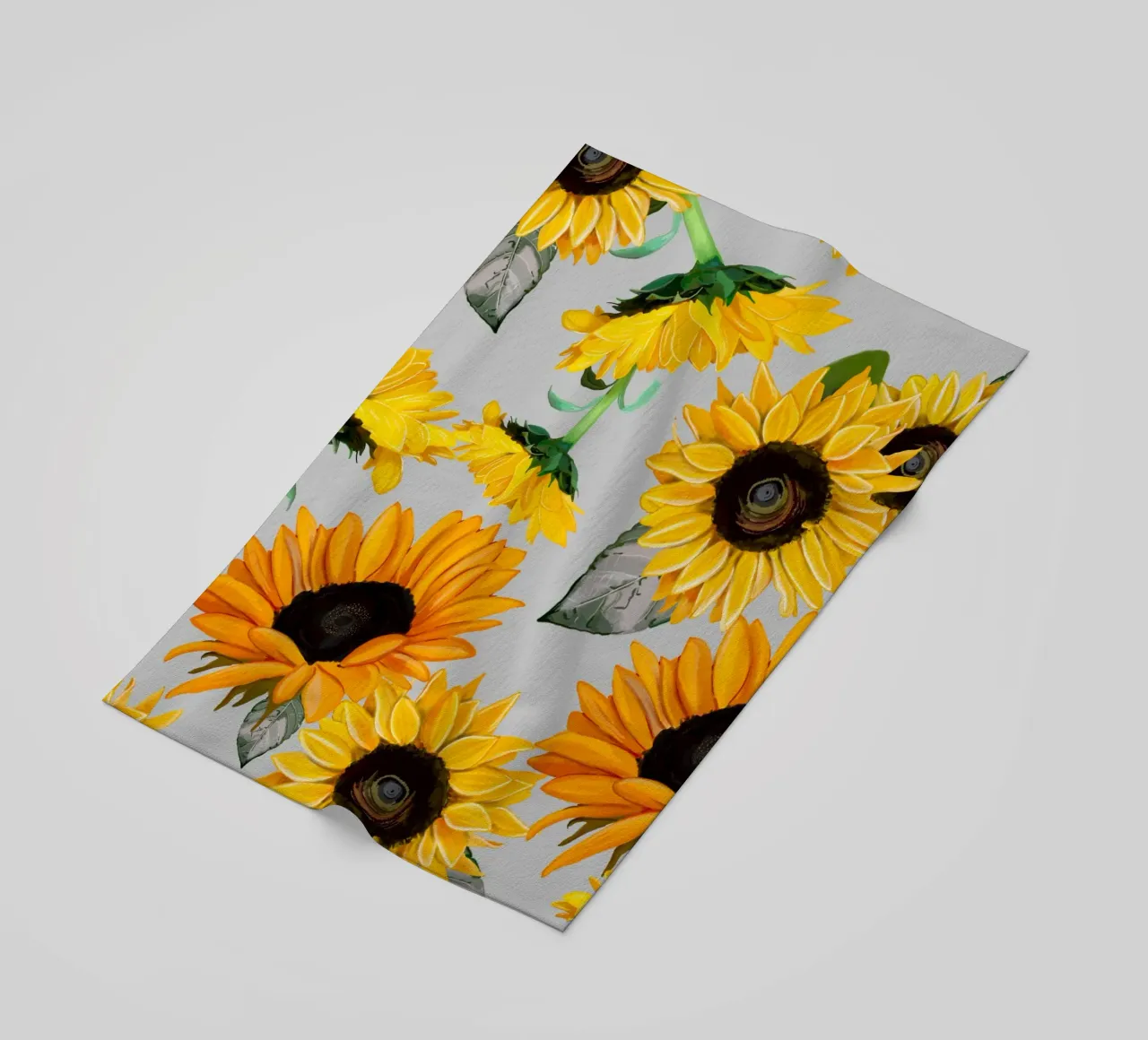 Sunflowers pattern beach towel by gulsengunel