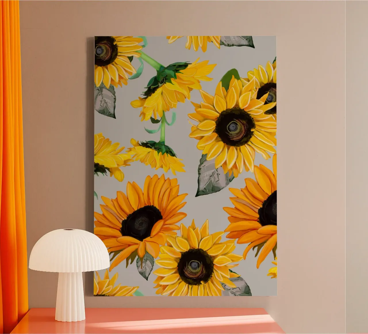 Sunflowers pattern canvas by gulsengunel
