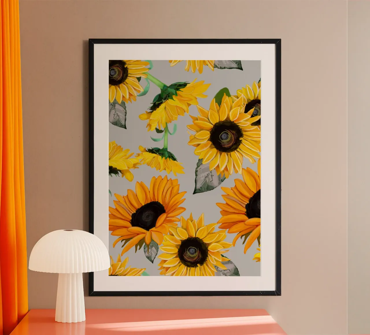 Sunflowers pattern poster by gulsengunel