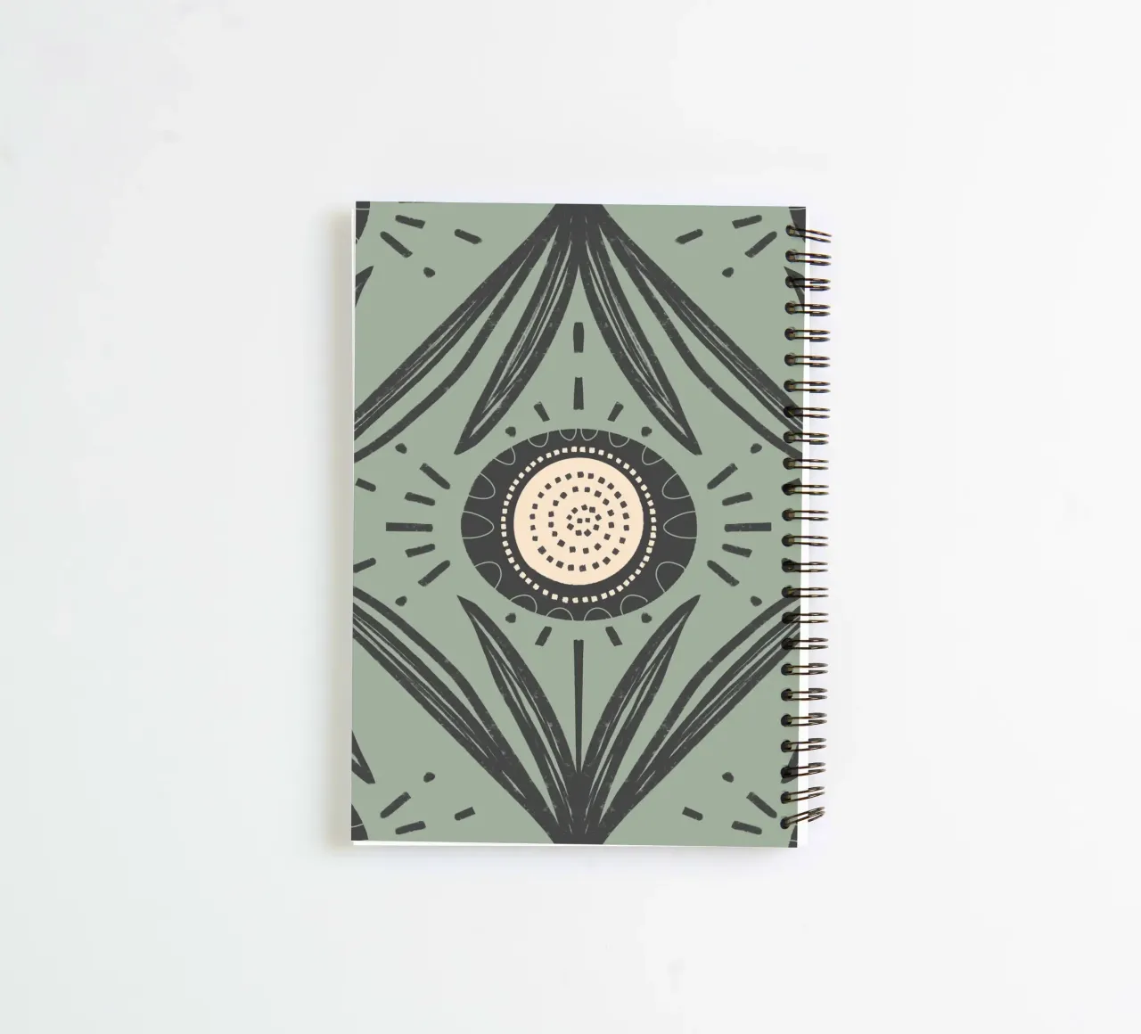 Folk Bloom Radiance - Charcoal & Sage Floral Ringbuch von susanacosta