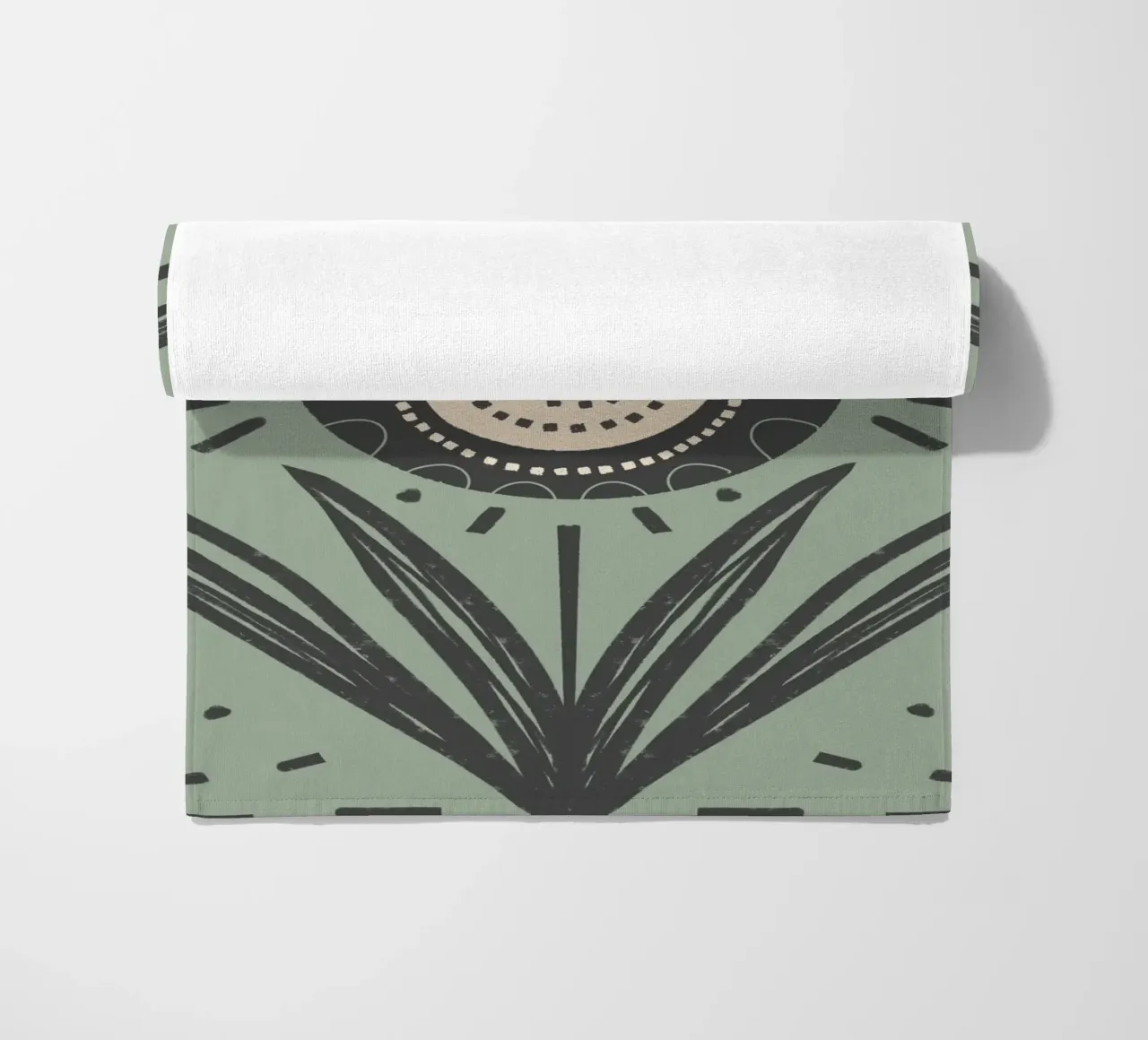 Folk Bloom Radiance - Floreale carbone e salvia telo mare da susanacosta