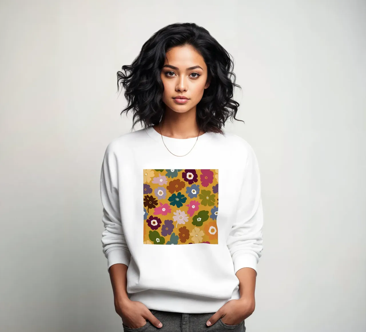 Amor de verano flores retro sudadera de gulsengunel