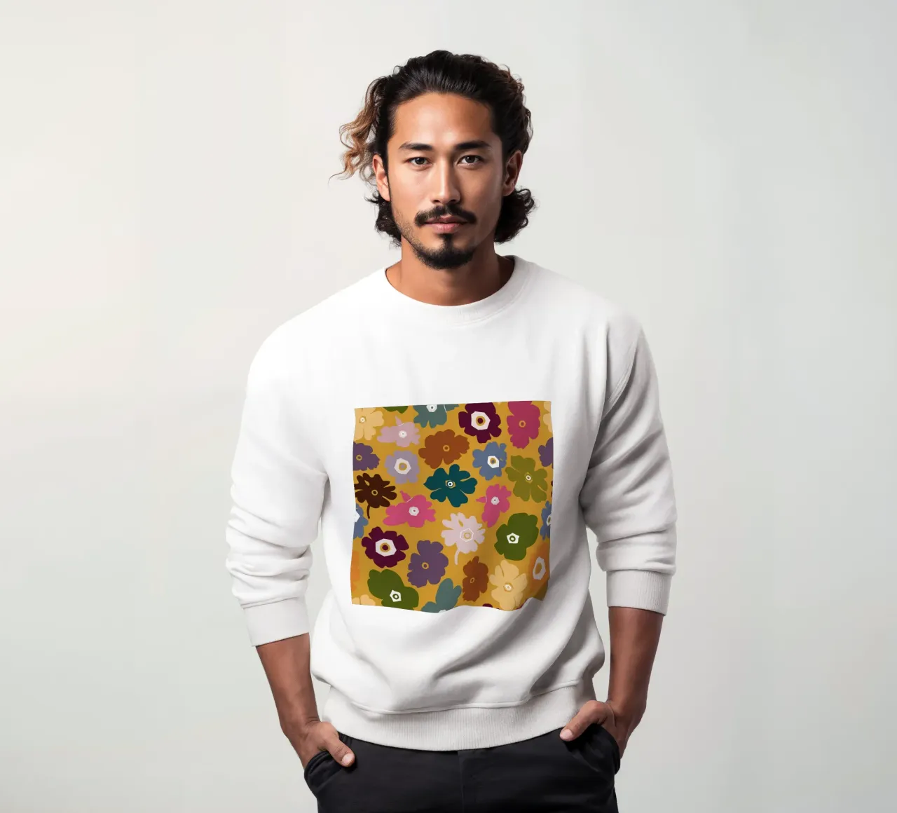 Amor de verano flores retro sudadera de gulsengunel