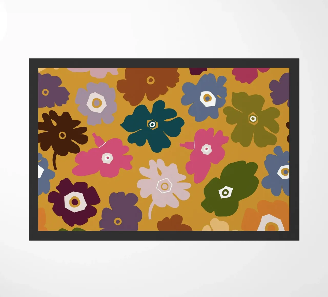 Fiori retrò dell'amore estivo zerbino da gulsengunel