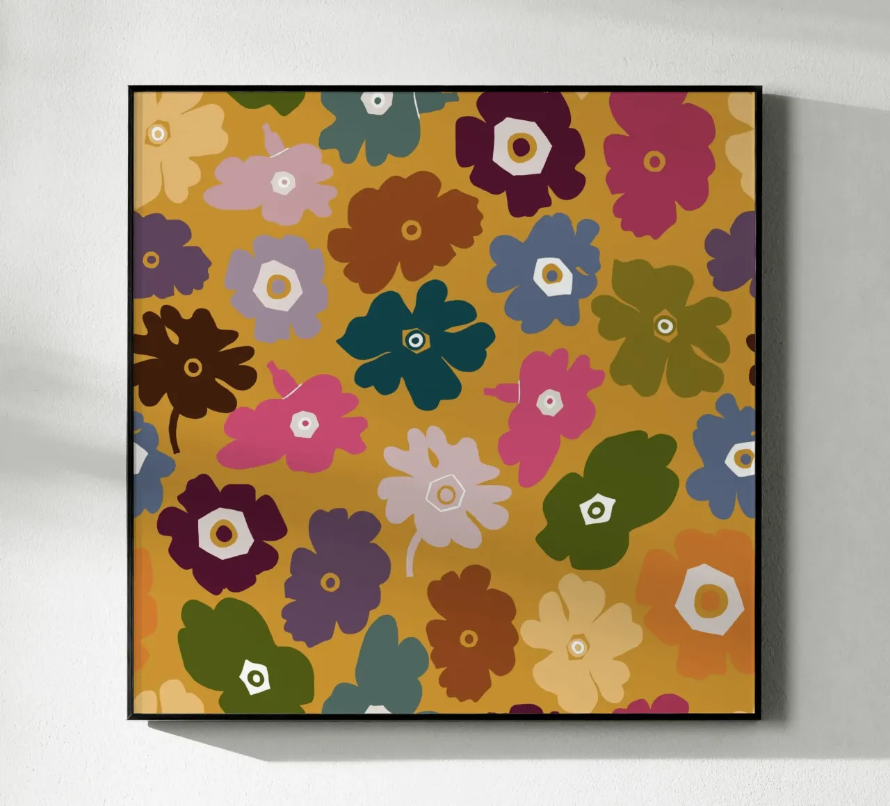 Sommerliebe Retro-Blumen Acryl-Glas von gulsengunel