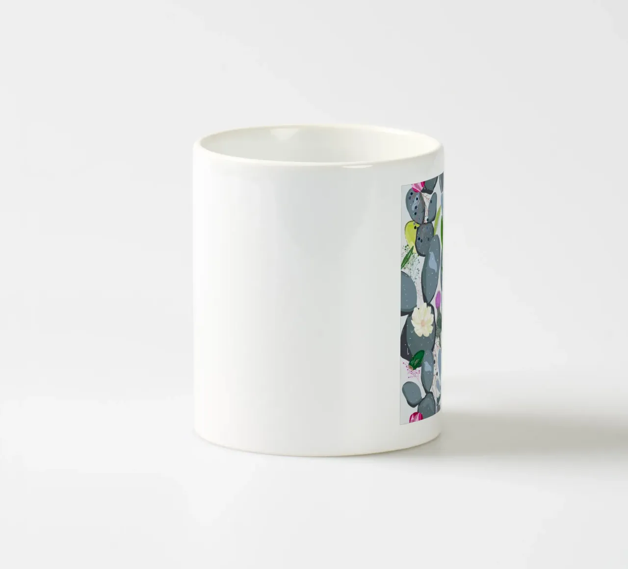 Succulente, cactus e boccioli di rose colorati tazza in ceramica da gulsengunel