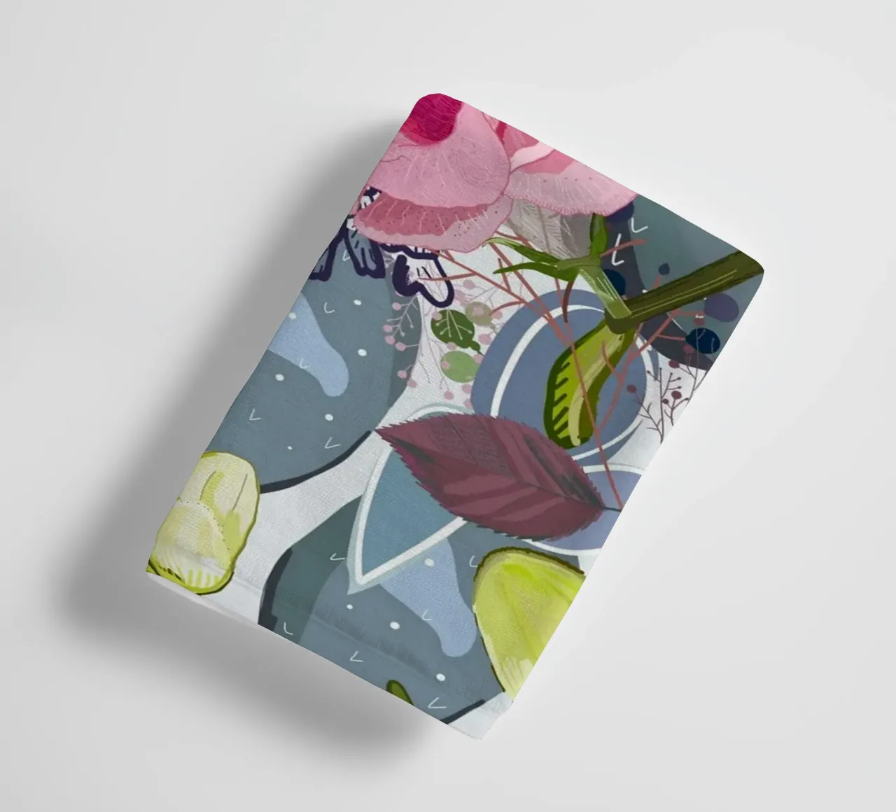 Succulent, cactus and bud rose colorful pattern towel by gulsengunel