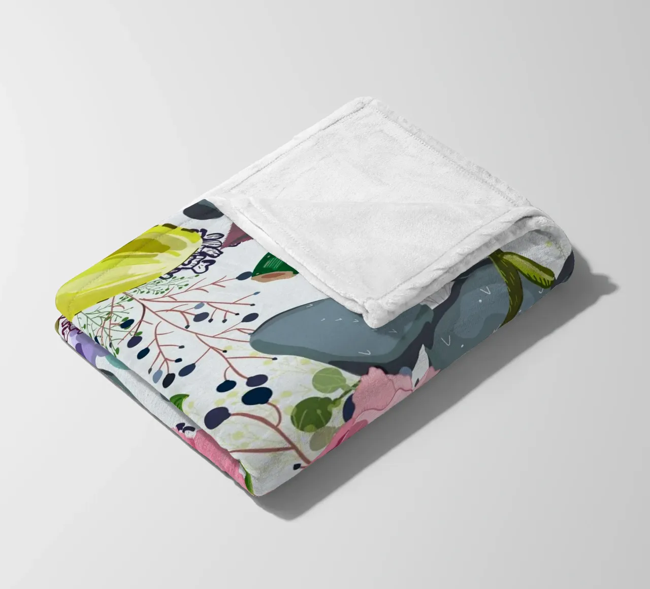 Succulent, cactus and bud rose colorful pattern fleece blanket by gulsengunel