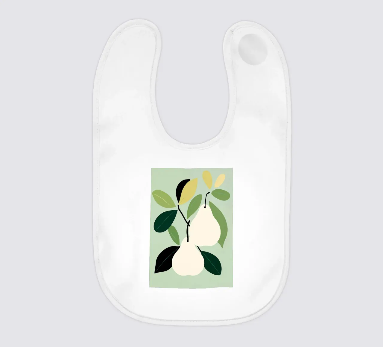 Minimalist Pear Art Print - Modern Botanical Wall Art baby bib by ClubArt