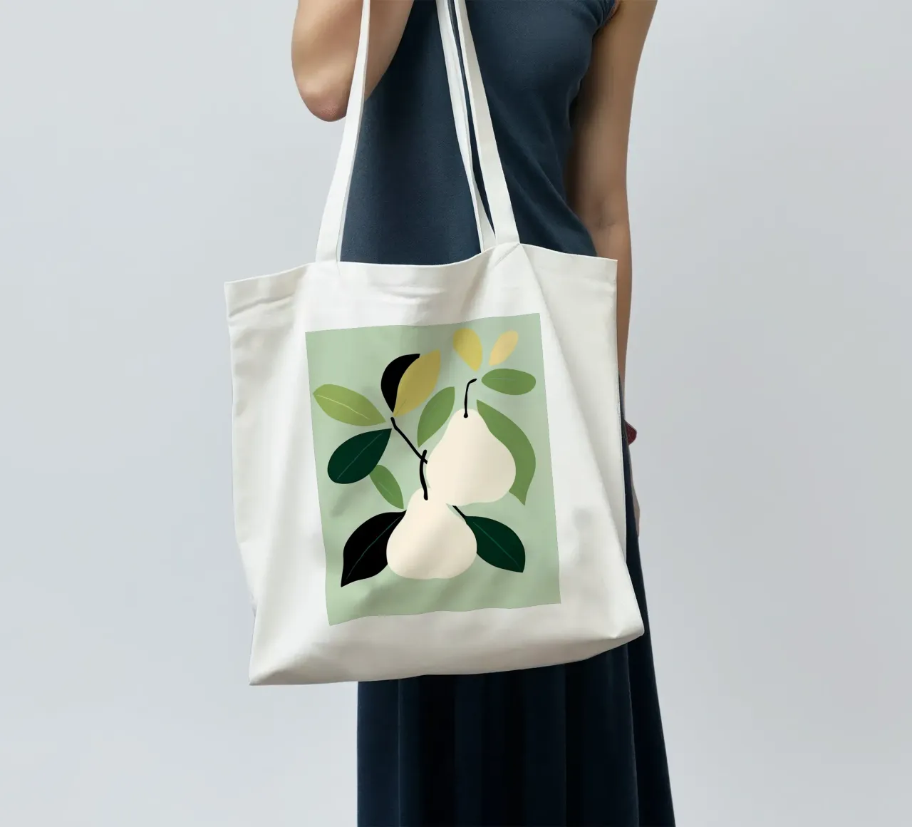 Minimalist Pear Art Print - Modern Botanical Wall Art tote bag by ClubArt