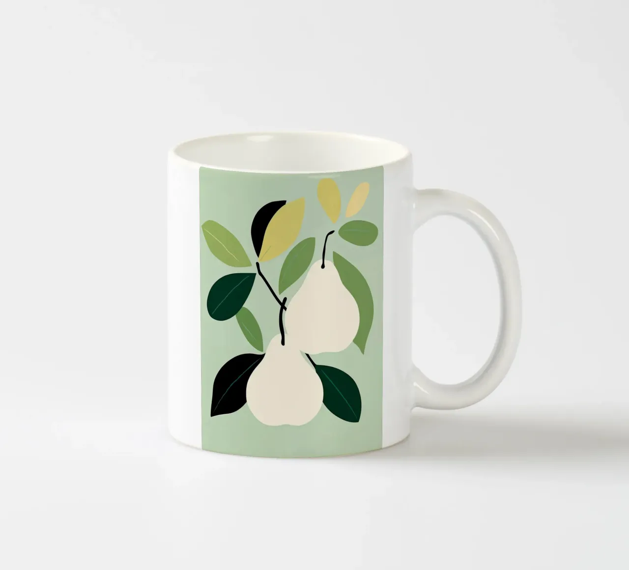 Minimalist Pear Art Print - Modern Botanical Wall Art ceramic mug by ClubArt