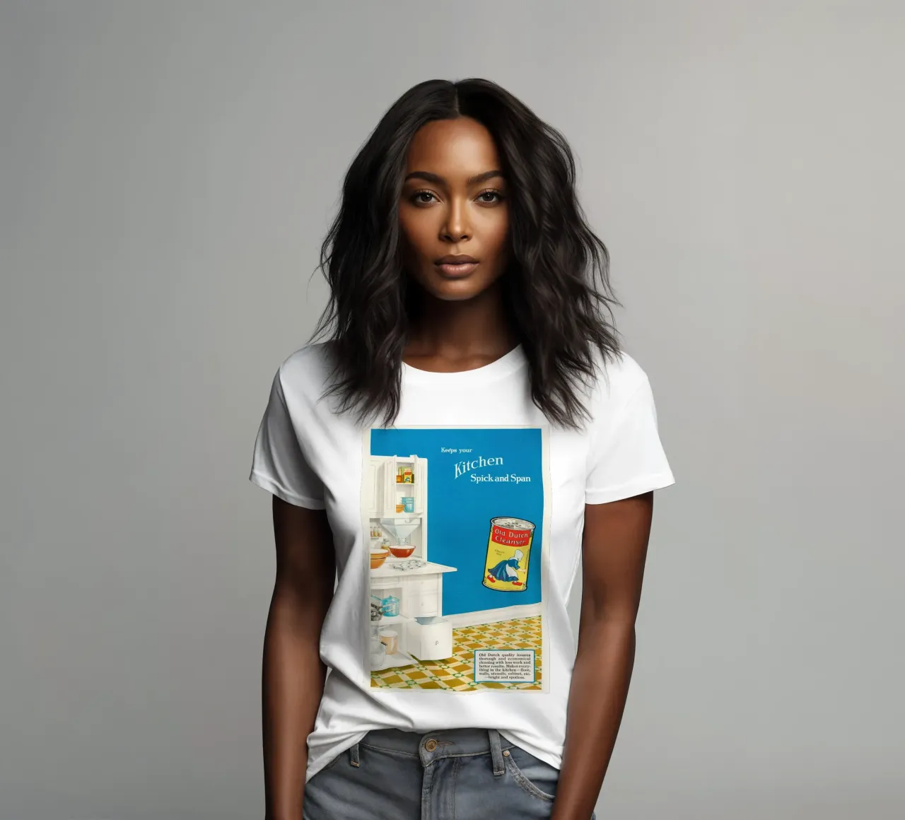 Vecchia pubblicità olandese di un detergente - Cucina Spick and Span t-shirt da donna da ClubArt