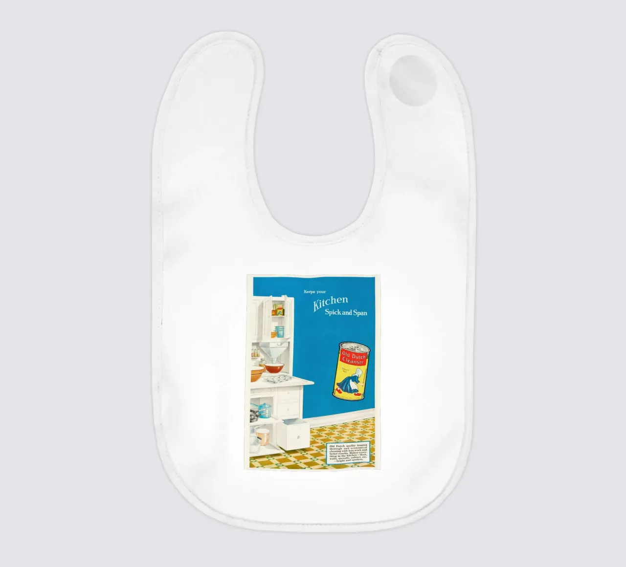 Vecchia pubblicità olandese di un detergente - Cucina Spick and Span bavaglino da ClubArt