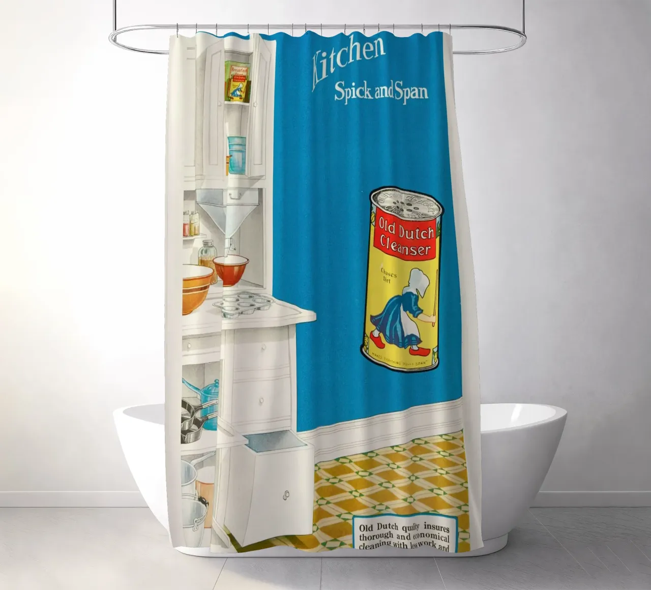 Vecchia pubblicità olandese di un detergente - Cucina Spick and Span tenda da doccia da ClubArt