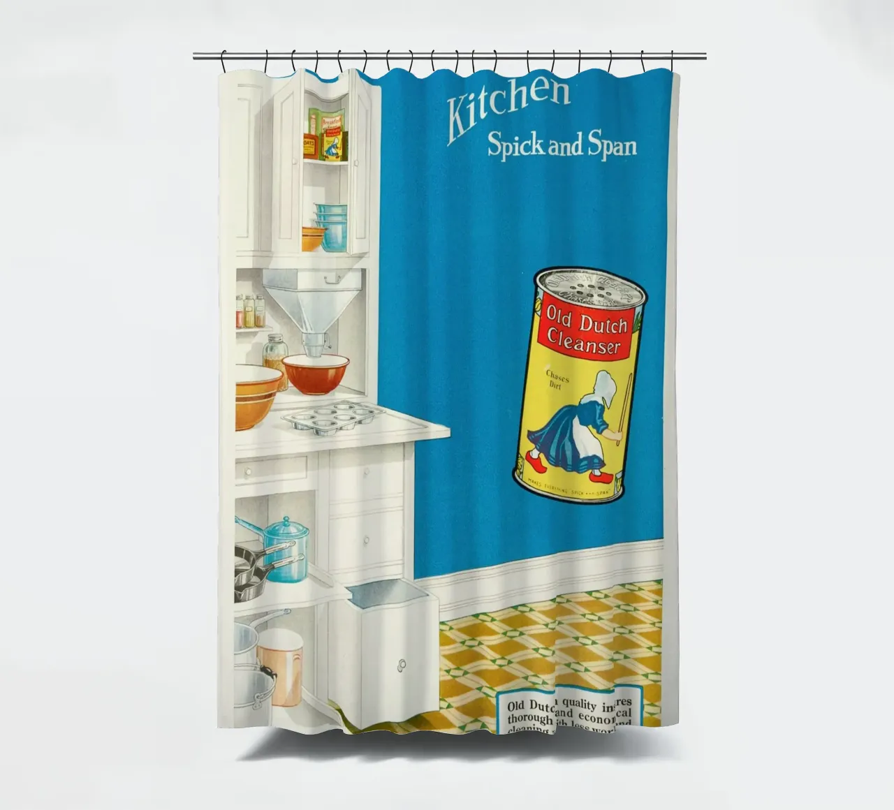 Vecchia pubblicità olandese di un detergente - Cucina Spick and Span tenda da doccia da ClubArt