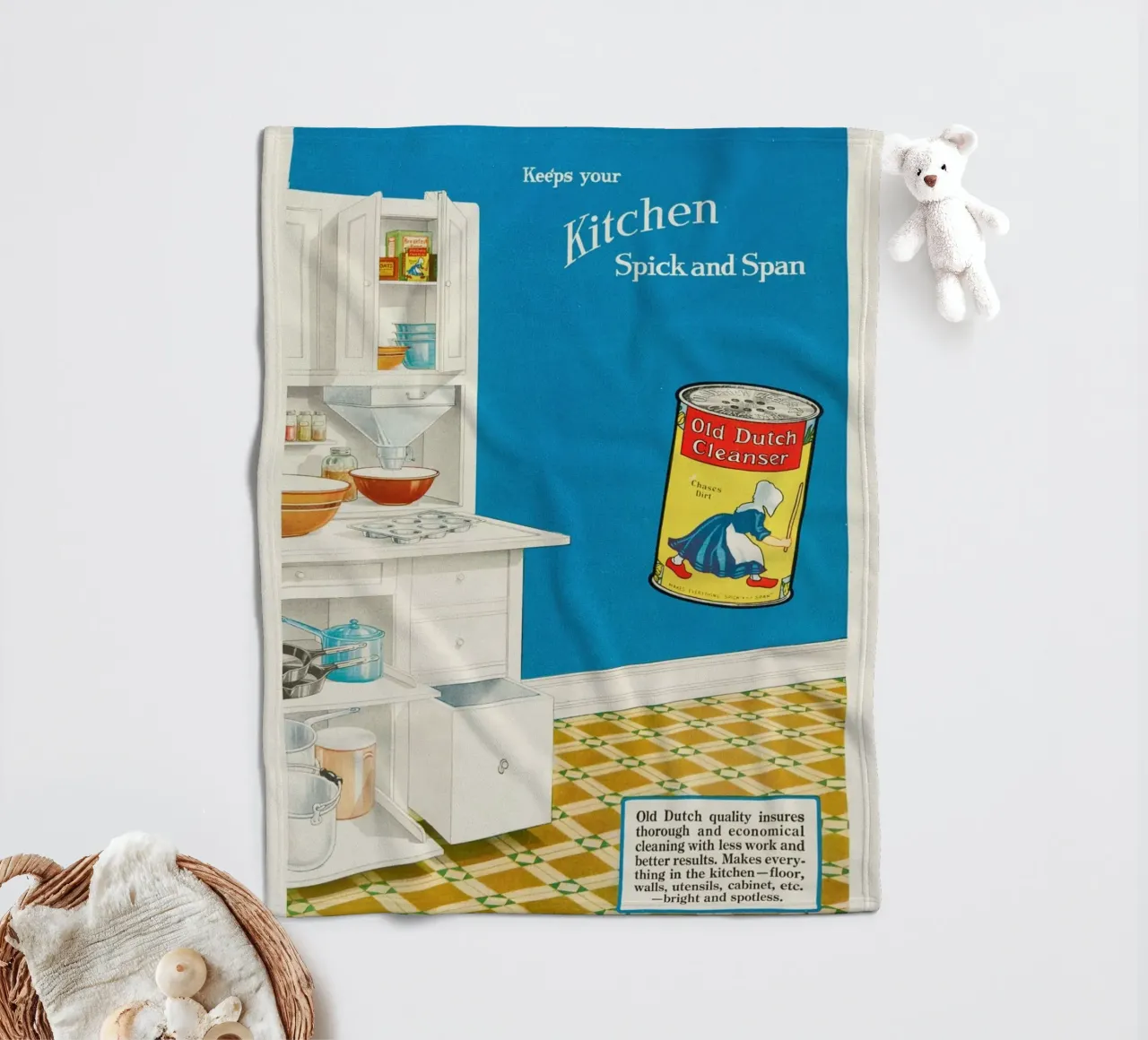 Vecchia pubblicità olandese di un detergente - Cucina Spick and Span coperta in pile da ClubArt
