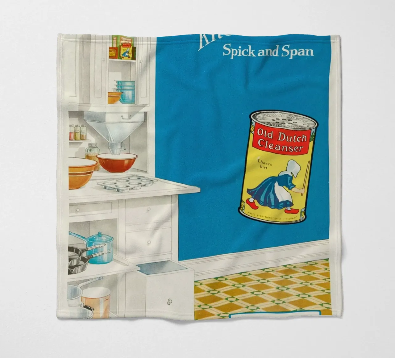 Vecchia pubblicità olandese di un detergente - Cucina Spick and Span coperta in pile da ClubArt