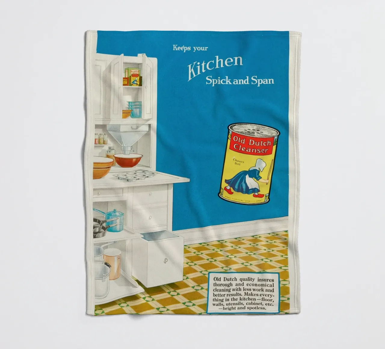 Vecchia pubblicità olandese di un detergente - Cucina Spick and Span coperta in pile da ClubArt