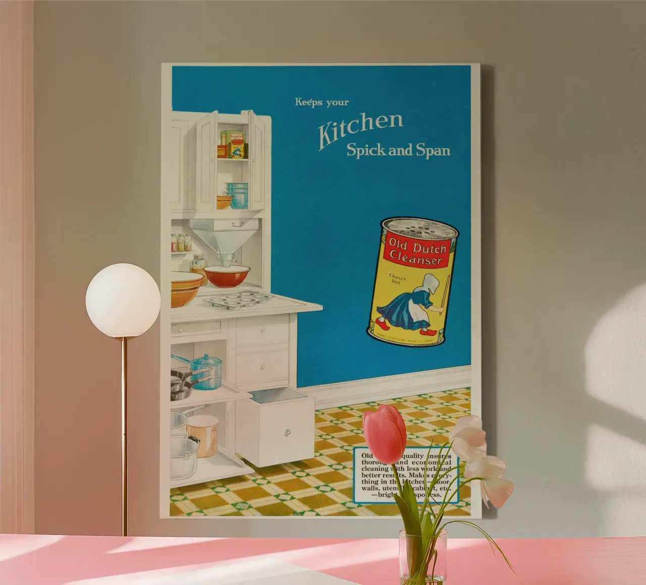 Vecchia pubblicità olandese di un detergente - Cucina Spick and Span tela da ClubArt