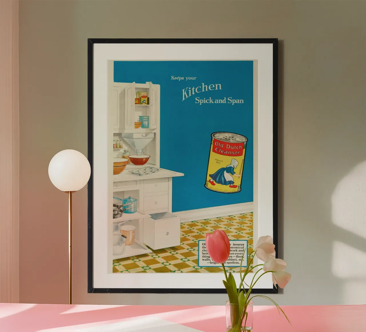 Vecchia pubblicità olandese di un detergente - Cucina Spick and Span carta hahnemühle da ClubArt