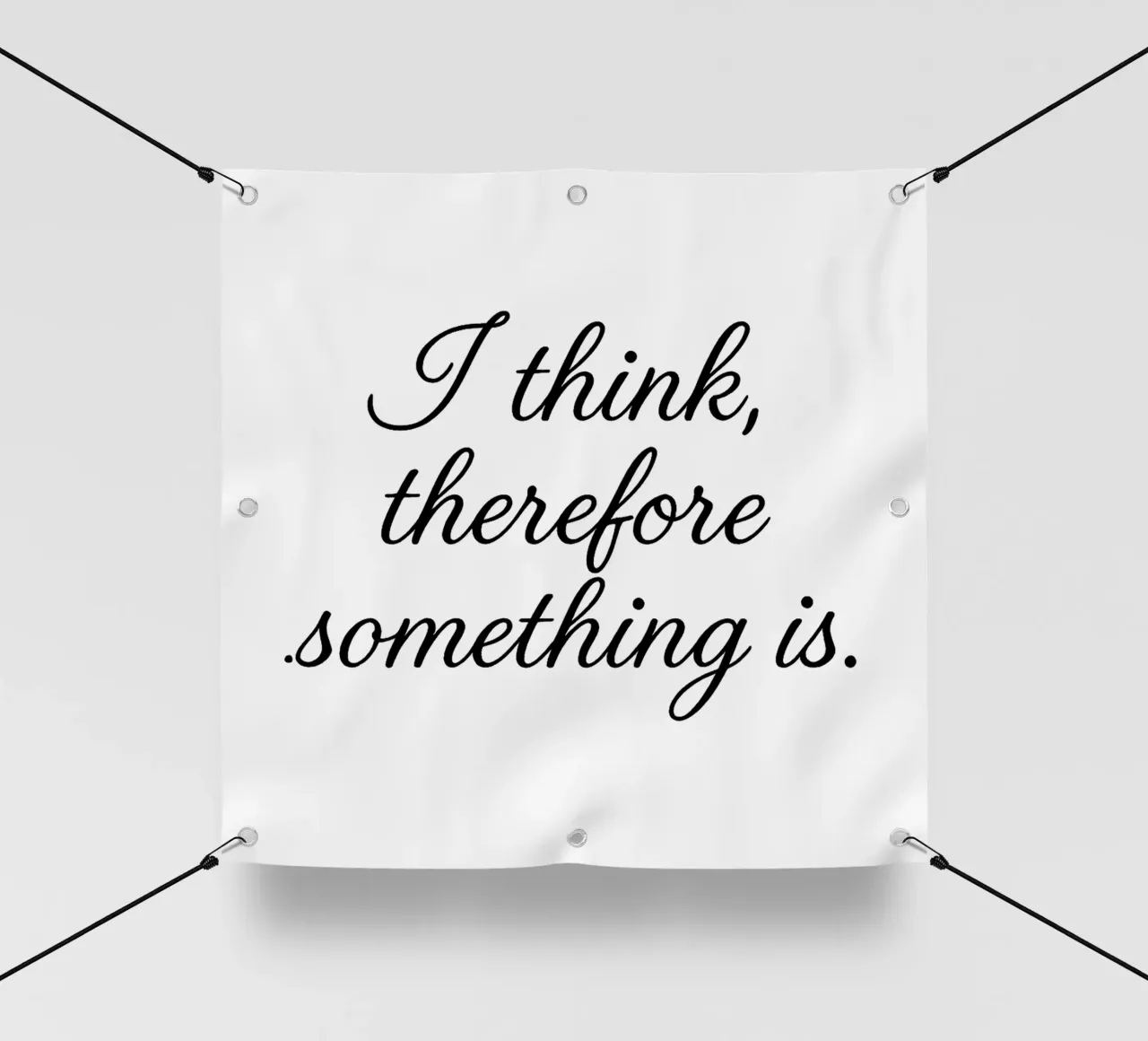 I THINK, THEREFORE SOMETHING IS black telo in pvc da Vintage Van Gogh