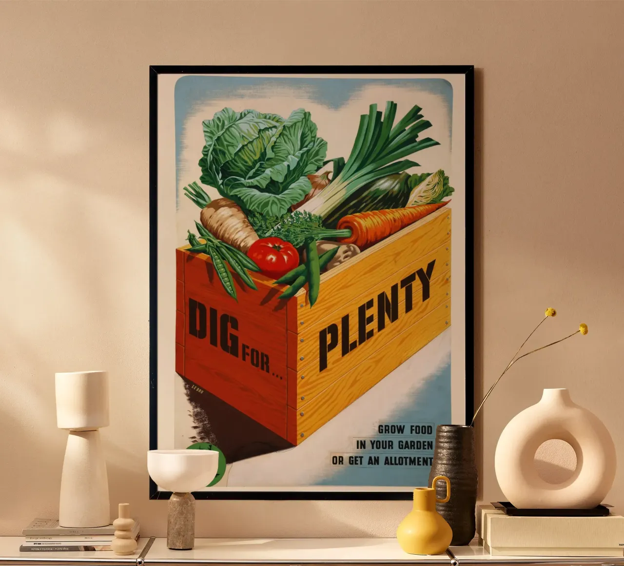 Poster della seconda guerra mondiale "Dig For Plenty" - Propaganda da giardino d'epoca poster da ClubArt