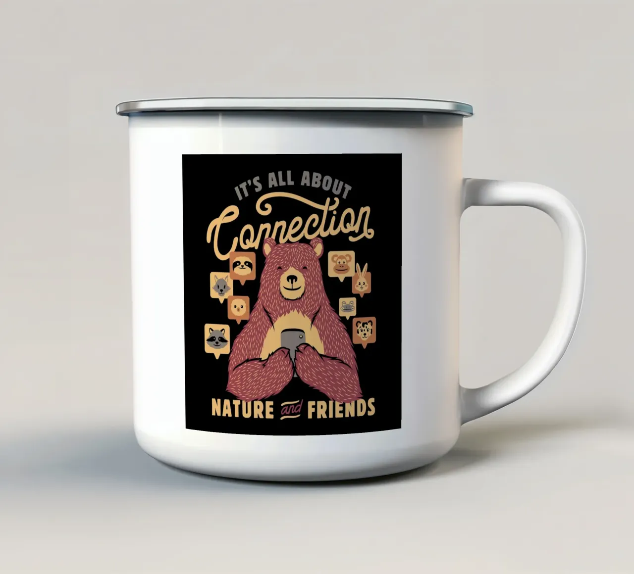 It's All About Connection Emaille Tasse von Tobe Fonseca